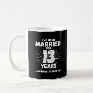 Caneca De Café Casais Casados há 13 Anos Engraçado 13º Aniversári