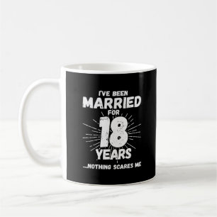 Caneca De Café Casais Casados há 18 Anos Engraçado 18º Aniversári