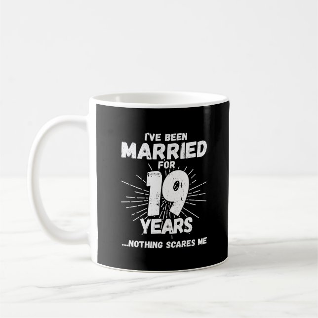 Caneca De Café Casais Casados há 19 Anos Engraçado 19º Aniversári (Esquerda)