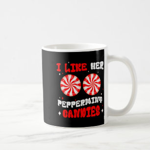 Caneca De Café Casais Casamento de Natal Eu Gosto Dela Peppermint