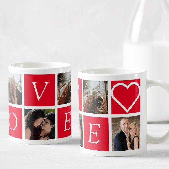 Caneca De Café Casais de Colagem de Fotografias Personalizadas AM (Criador carregado)