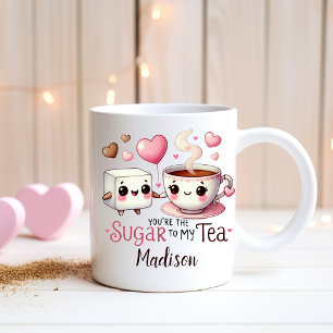 Caneca De Café Casais Engraçados Personalizados - Açúcar no meu C