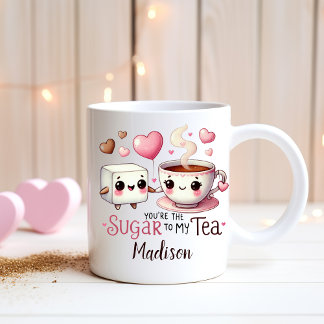Caneca De Café Casais Engraçados Personalizados - Açúcar no meu C