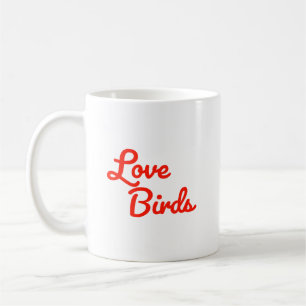 Caneca De Café Casais Fofos de Pássaros Amorosos