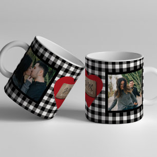 Caneca De Café Casais personalizados 2 iniciais Dias de os namora