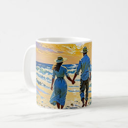 Caneca De Café Casal apaixonado na praia - Coffee Mug