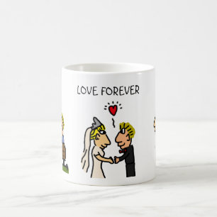 Caneca De Café Casal Bonito Junto Para Cartografia Engraçada