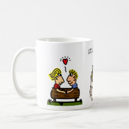 Caneca De Café Casal Bonito Junto Para Cartografia Engraçada