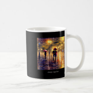 Caneca De Café Casal Caminhando No Adesivo De Chuva