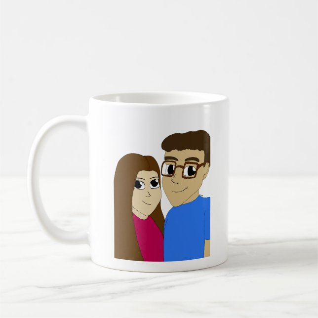 Caneca De Café Casal Chibi (Esquerda)