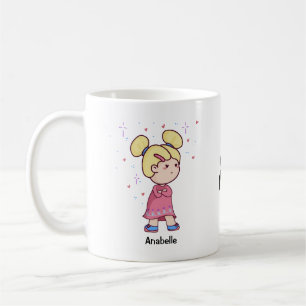 Caneca De Café Casal Chibi Cute com nomes editáveis