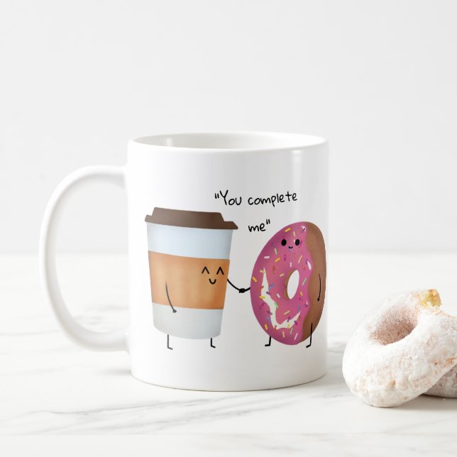 Caneca De Café Casal completo de café e Rosquinha (Com Donut)