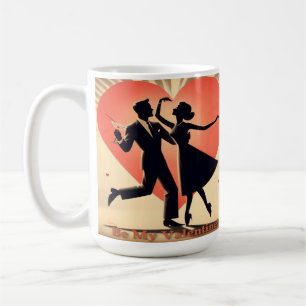 Caneca De Café Casal Dançando no Dia dos Namorados em Estilo Mode