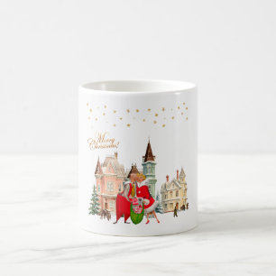 Caneca De Café casal de 1950 Feliz Natal
