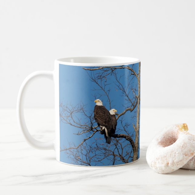 Caneca De Café Casal de águia-calva (Com Donut)