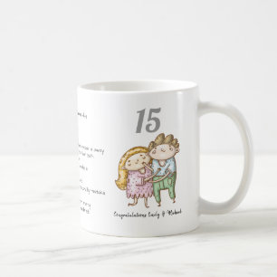 Caneca De Café CASAL de Aniversário de Casamento de 15 FUNNY per