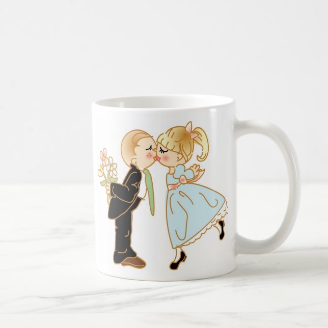 Caneca De Café Casal de Beijo Bonito (Direita)