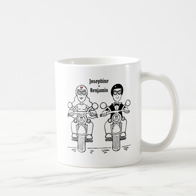 Caneca De Café Casal de Biker personalizado Mug Cerâmico de Prese (Direita)