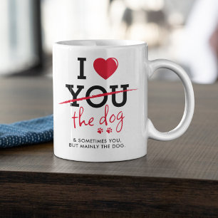 Caneca De Café Casal de Cão Eu Amo Engraçado