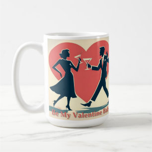 Caneca De Café Casal de dança moderno do meio do século do Dia do