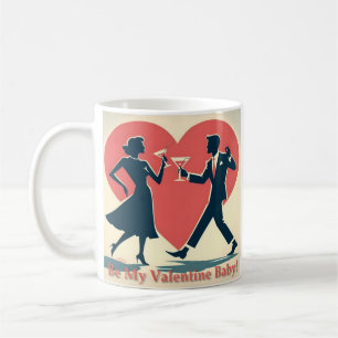 Caneca De Café Casal de dança moderno do meio do século do Dia do