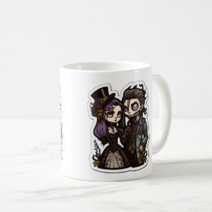 Caneca De Café Casal de desenho gótico Pau Clássico de Arte, 11