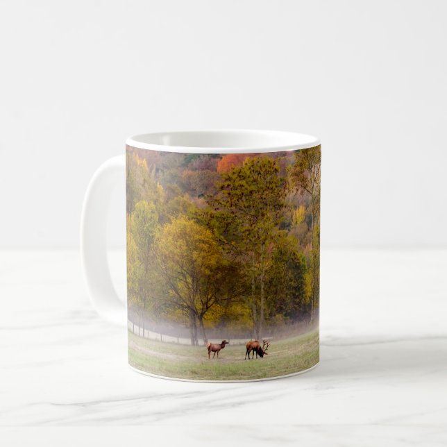 Caneca De Café Casal de Elk Clássico de Folga (Frente Esquerda)