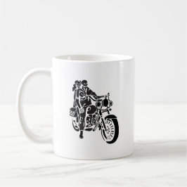 Caneca De Café Casal de esqueleto da motocicleta