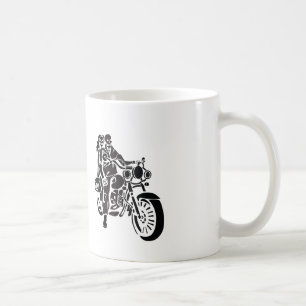 Caneca De Café Casal de esqueleto da motocicleta