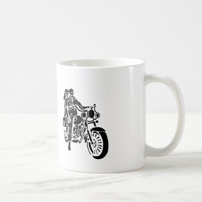Caneca De Café Casal de esqueleto da motocicleta (Direita)