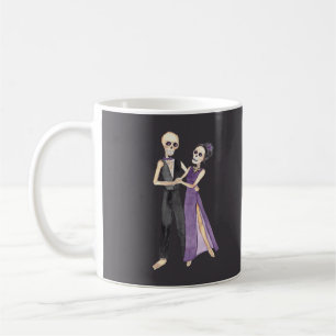 Caneca De Café Casal de esqueleto dançante em um