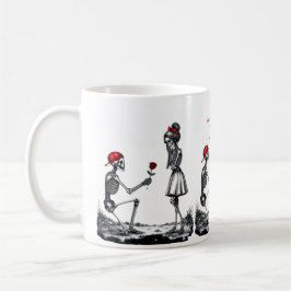 Caneca De Café Casal de Esqueletos Amor Nunca Desvanece