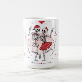 Caneca De Café Casal de Esqueletos Engraçados Apaixonados