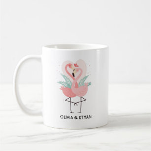 Caneca De Café Casal de Flamingos Fofos Dia dos Namorados Persona