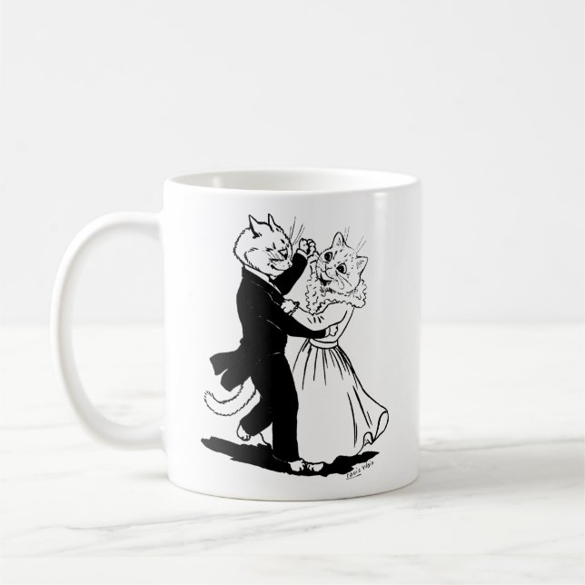Caneca De Café Casal de Gatos Dançando, Louis Wain (Esquerda)