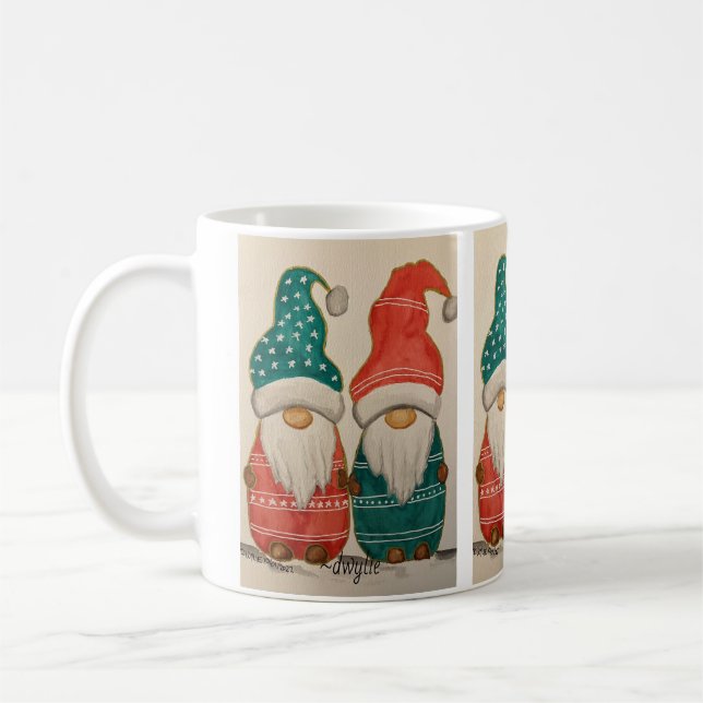 Caneca De Café Casal de Gnome e Papai Noel (Esquerda)