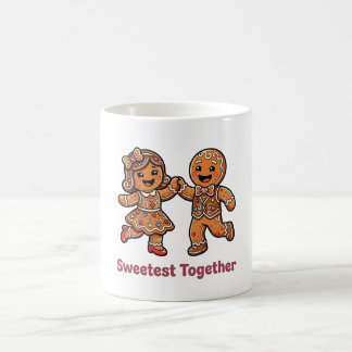 Caneca De Café Casal de Pão de Mel Fofo Juntos Mais Doce Natal