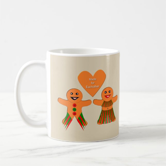 Caneca De Café Casal de pão de Natal bonito (Esquerda)