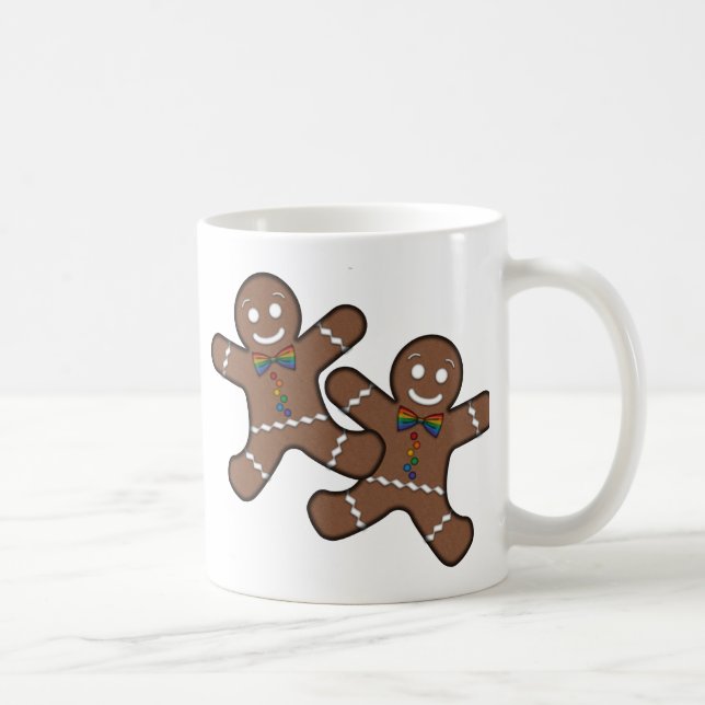Caneca De Café Casal de Pão de Natal orgulho gay (Direita)