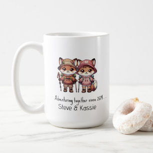 Caneca De Café Casal De Raposa Corta Adventura Juntos Desde O Cam