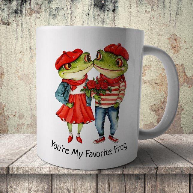 Caneca De Café Casal de Sapo Fofo (Criador carregado)