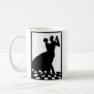 Caneca De Café casal de silhueta dançando no escuro