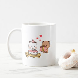 Caneca De Café Casal de ursos bonitos do Panda, hugin, bubu e amo