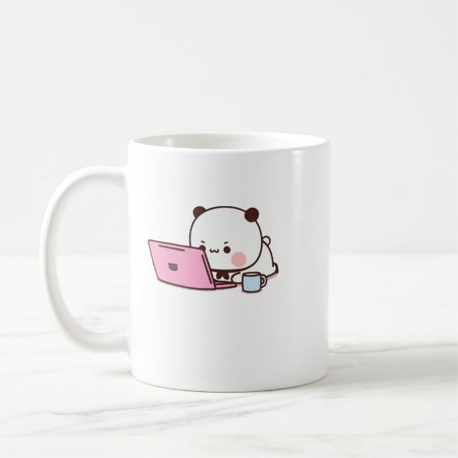 Caneca De Café Casal Do Urso De Panda E Brownie (Esquerda)
