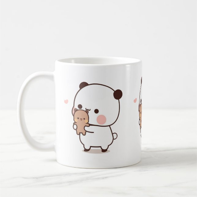 Caneca De Café Casal Do Urso De Panda E Brownie (Esquerda)