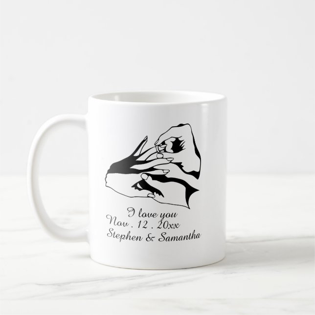 Caneca De Café Casal engajado personalizado, noivado  (Esquerda)