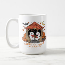 Caneca De Café Casal Fantasma Cozy Halloween