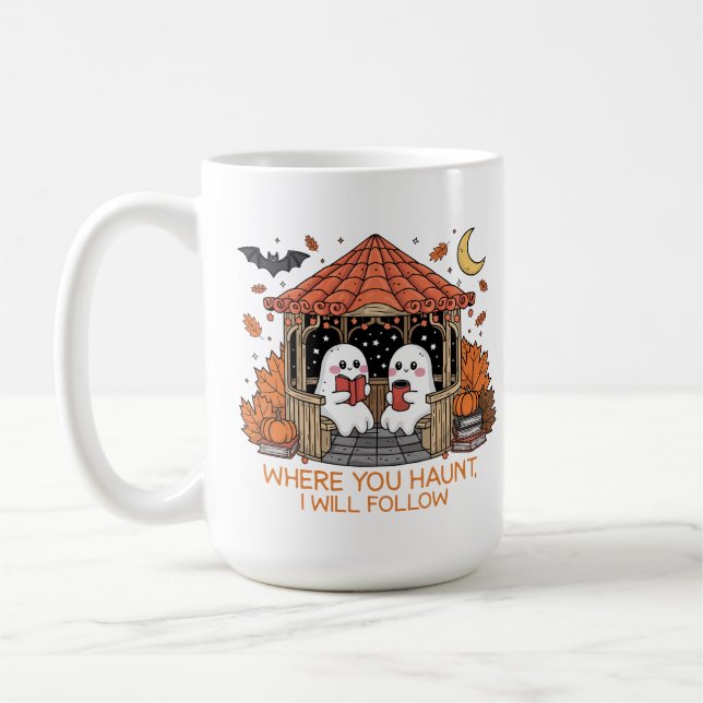 Caneca De Café Casal Fantasma Cozy Halloween (Esquerda)
