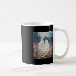 Caneca De Café Casal Fantasma Do Vintage Gothic Floral Halloween
