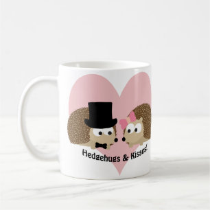 Caneca De Café Casal Hedgehugs e Kisses Hedgehog